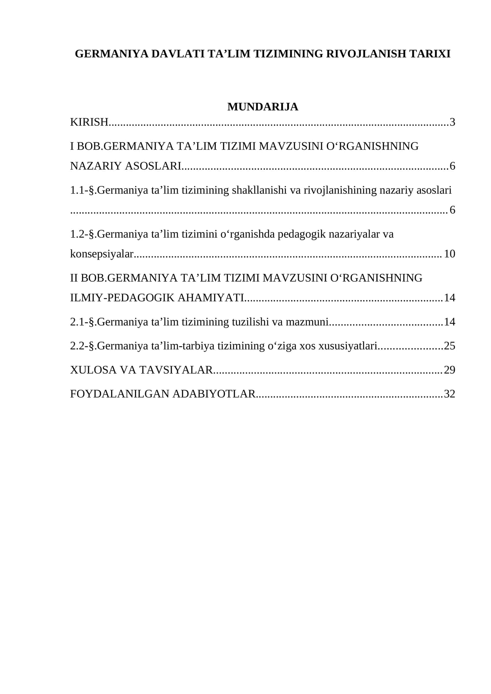 GERMANIYA DAVLATI TA’LIM TIZIMINING RIVOJLANISH TARIXI 1