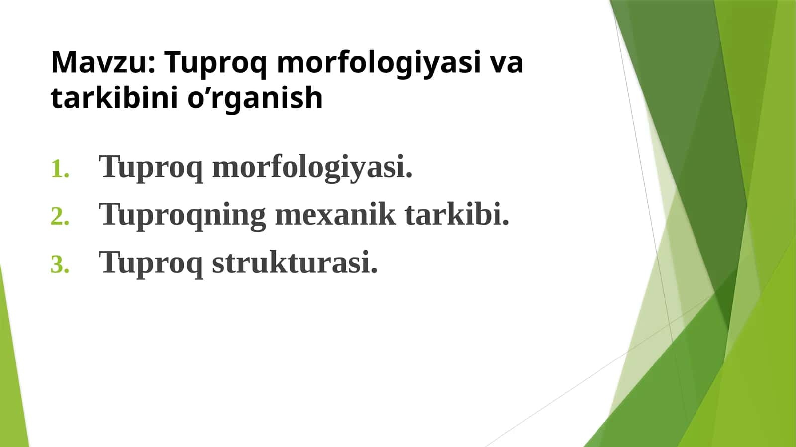 Tuproqmorfologiyasivatarkibinio’rganish 1