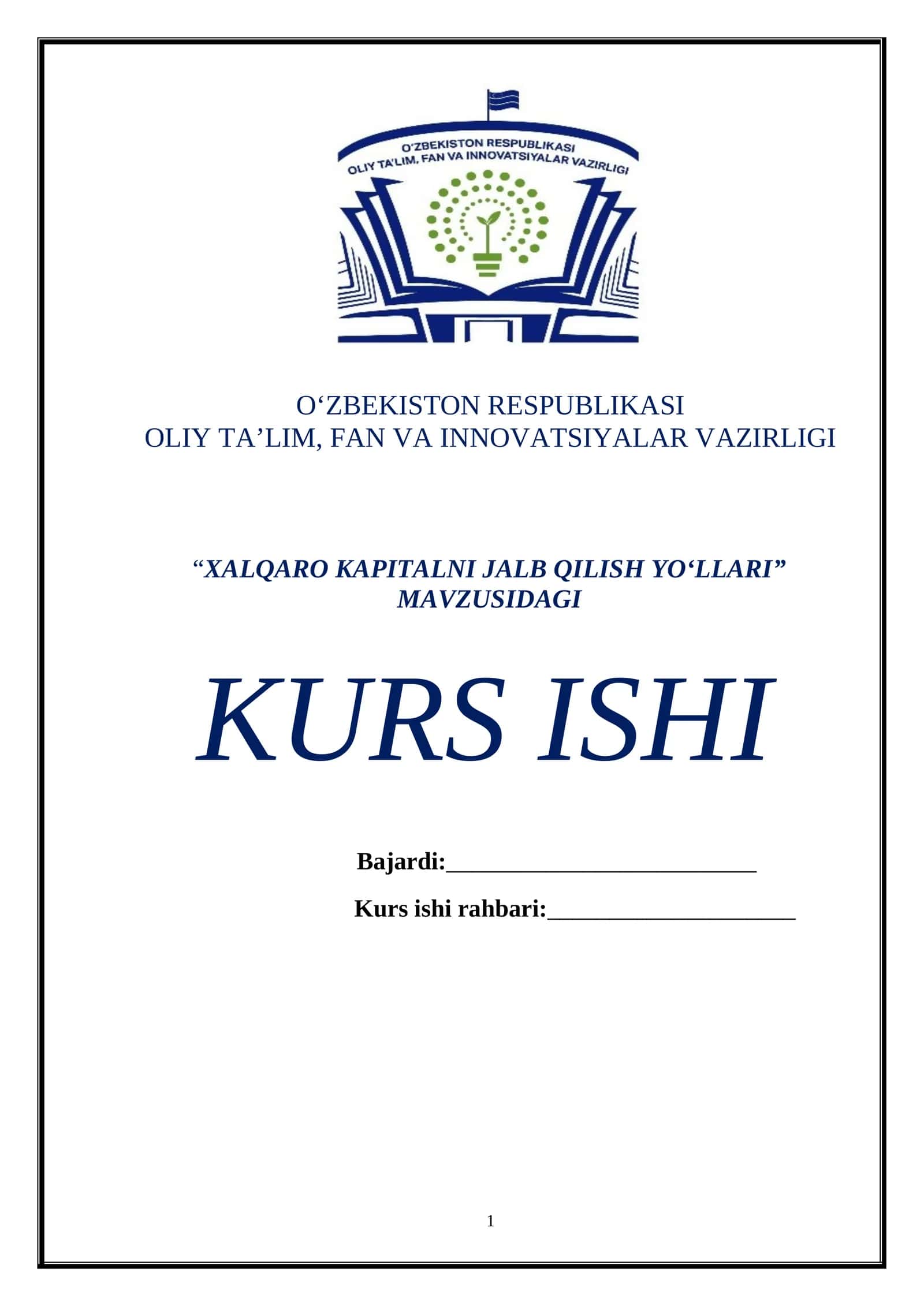 XALQARO KAPITALNI JALB QILISH YO‘LLARI 1