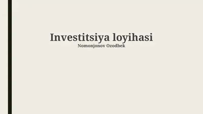 Investitsiya loyihasi 1
