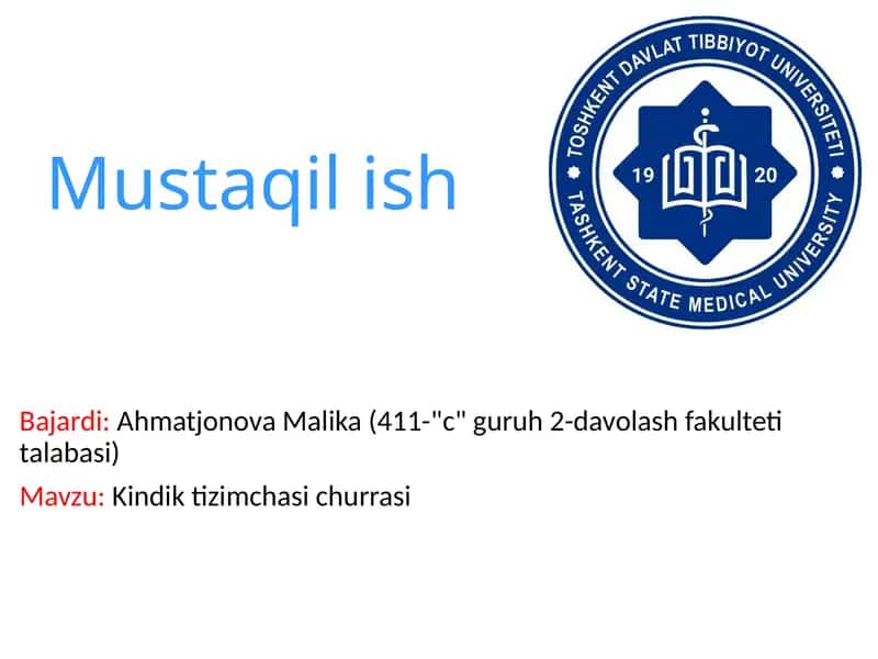 Kindik tizimchasi churrasi haqida umumiy ma'lumot 1