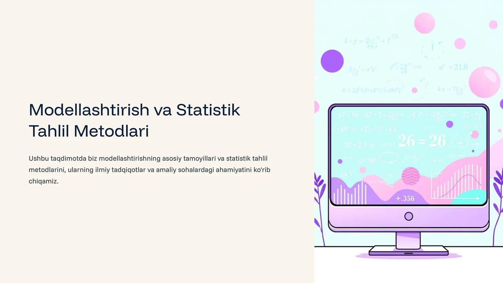 Modellashtirish va Statistik Tahlil Metodlari 1