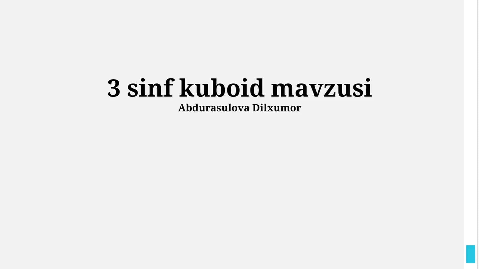 3 sinf kuboid mavzusi 1