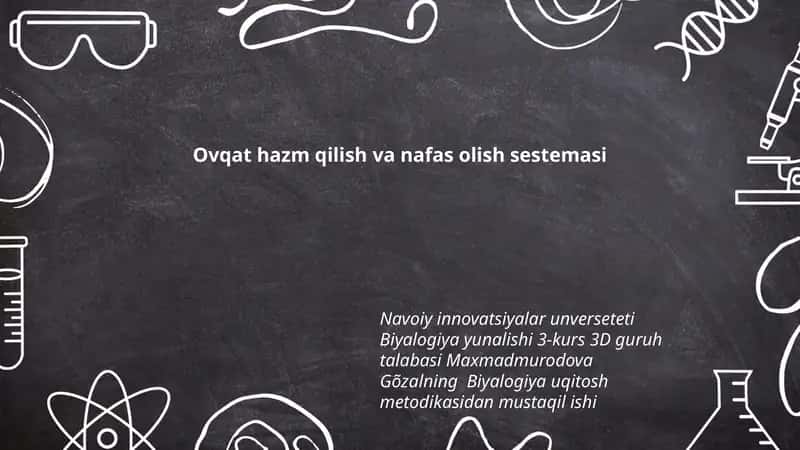 Ovqat hazm qilish va nafas olish sestemasi 1