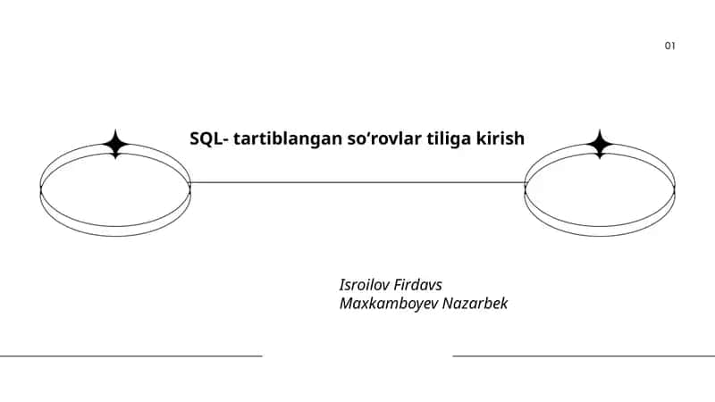 SQL- tartiblangan soʻrovlar tiliga kirish 1