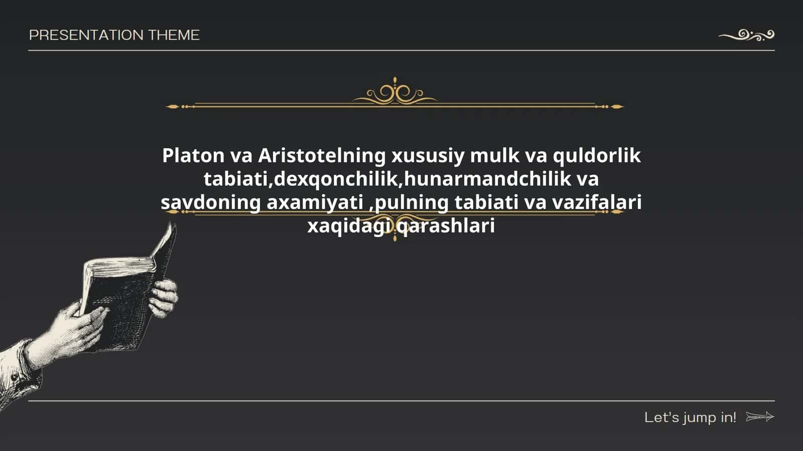 Platon va Aristotelning xususiy mulk va quldorlik tabiati 1