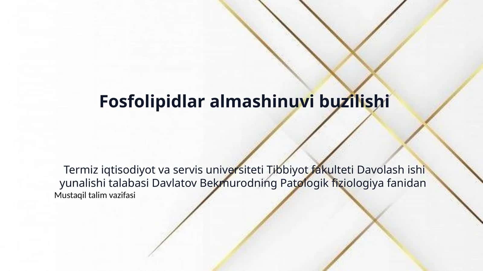 Fosfolipidlar almashinuvi buzilishi 1