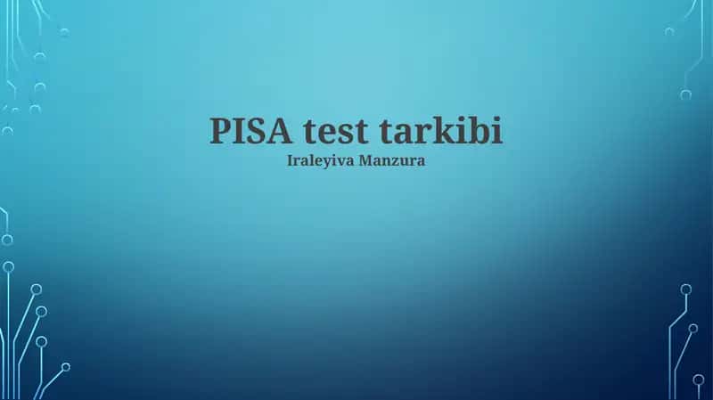 PISA test tarkibi 1