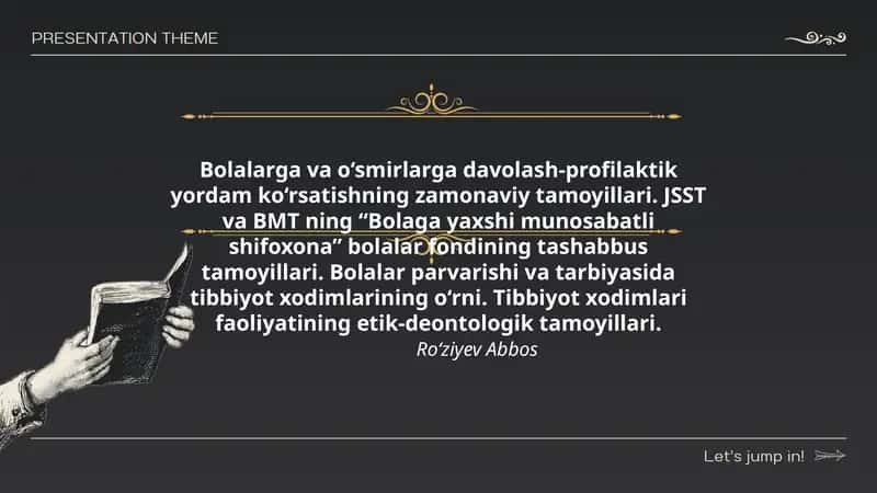 "Bolalarga va o‘smirlarga davolash-profilaktik yordam ko‘rsatishning zamonaviy tamoyillari" 1