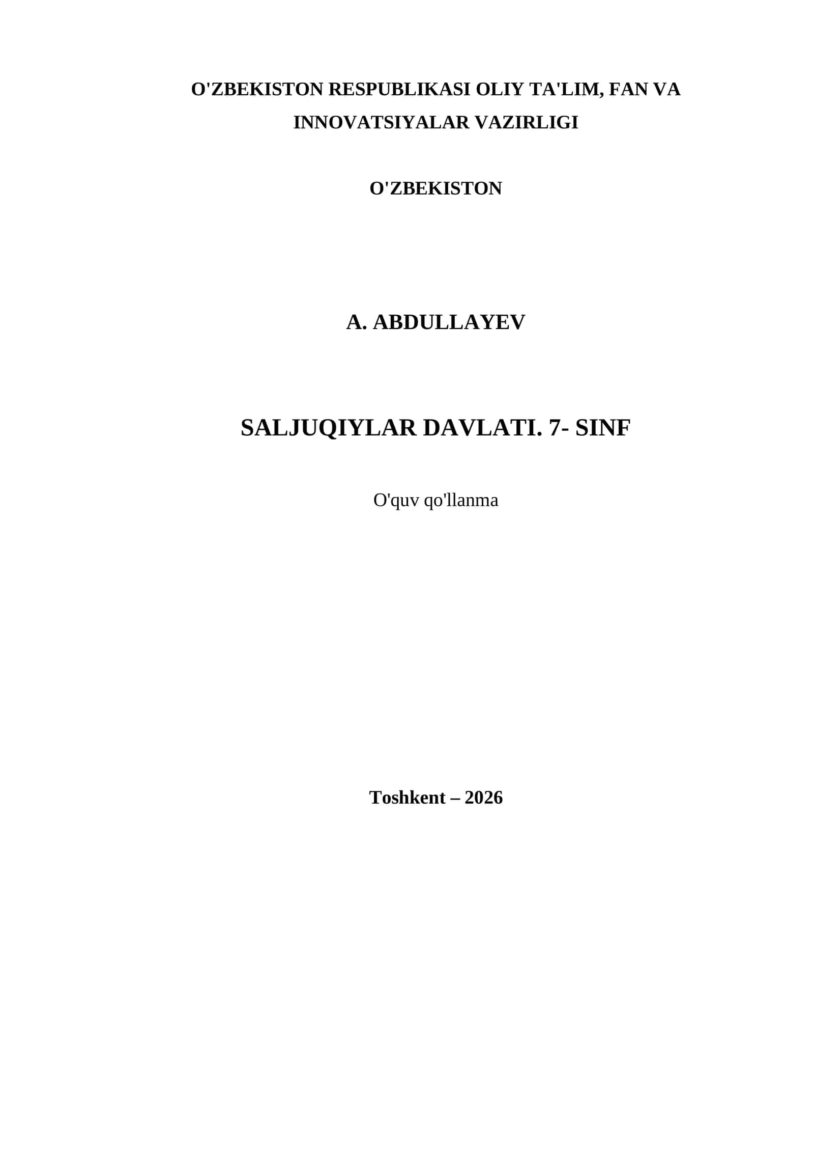 SALJUQIYLAR DAVLATI. 7- SINF 1