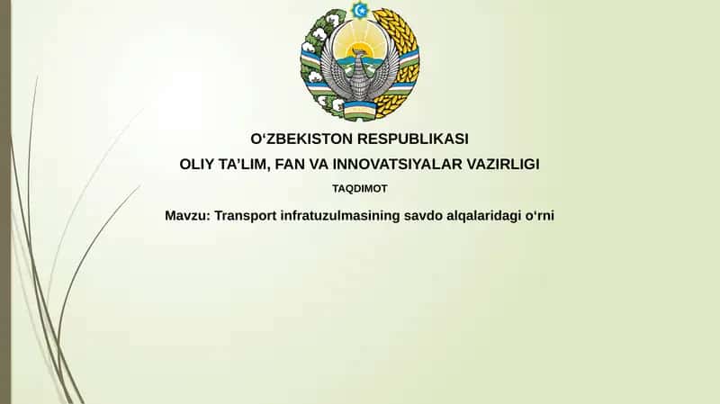 Transportinfratuzulmasiningavdoalqalaridagioʻrni 1