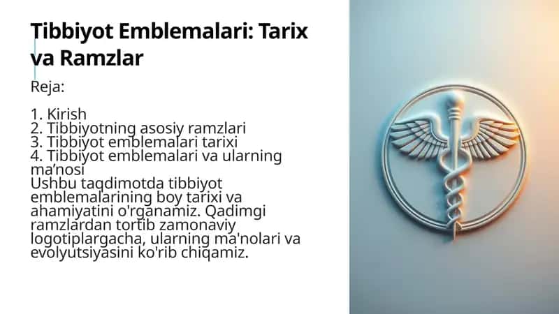 Tibbiyot Emblemalari: TarixvaRamzlar 1