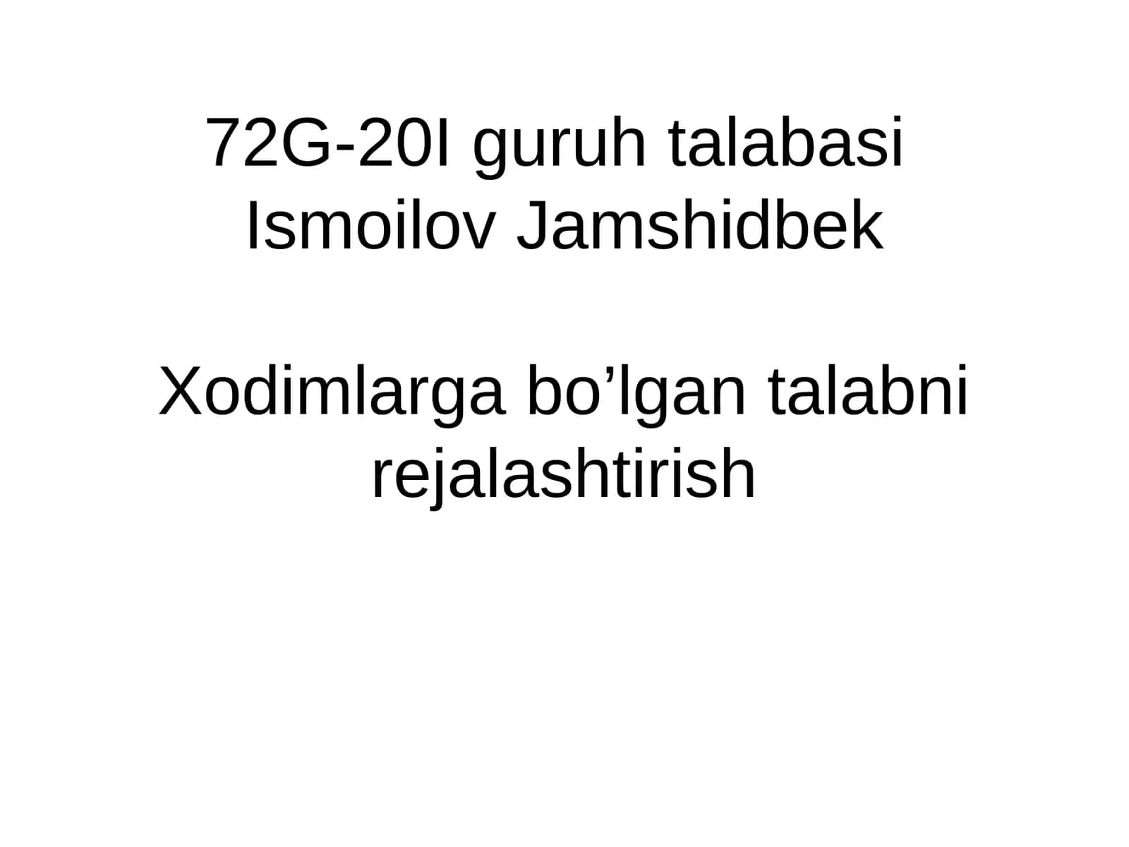Xodimlarga bo’lgan talabni rejalashtirish 1
