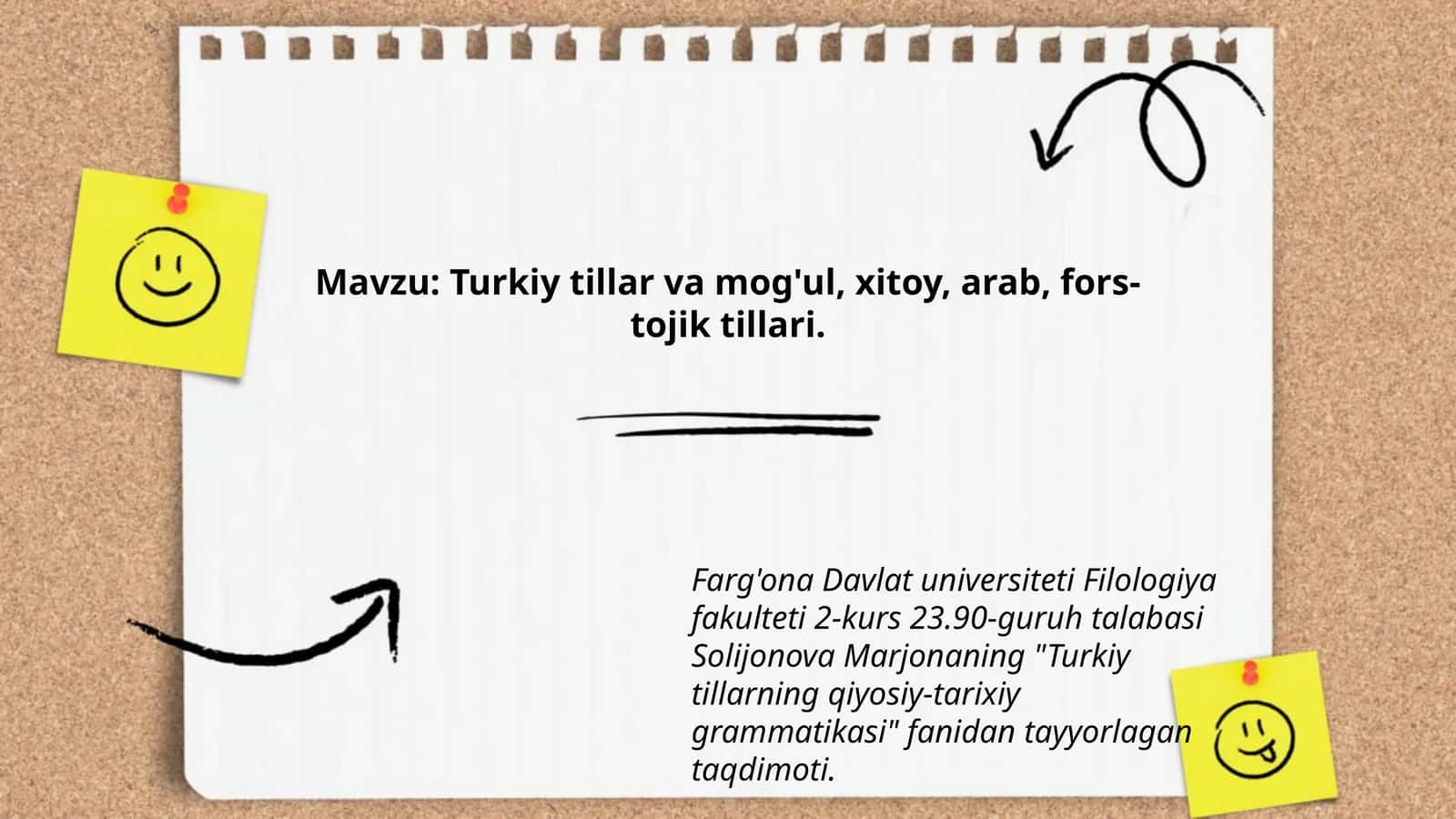 Turkiy Tillar va Mog'ul, Xitoy, Arab, Fors-Tojik Tillari 1