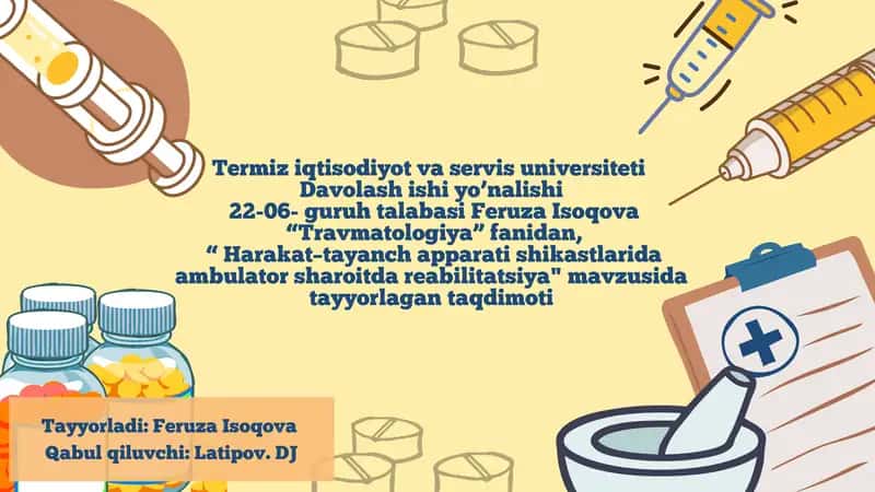 Harakat-tayanch apparati shikastlarida ambulator sharoitda reabilitatsiya 1