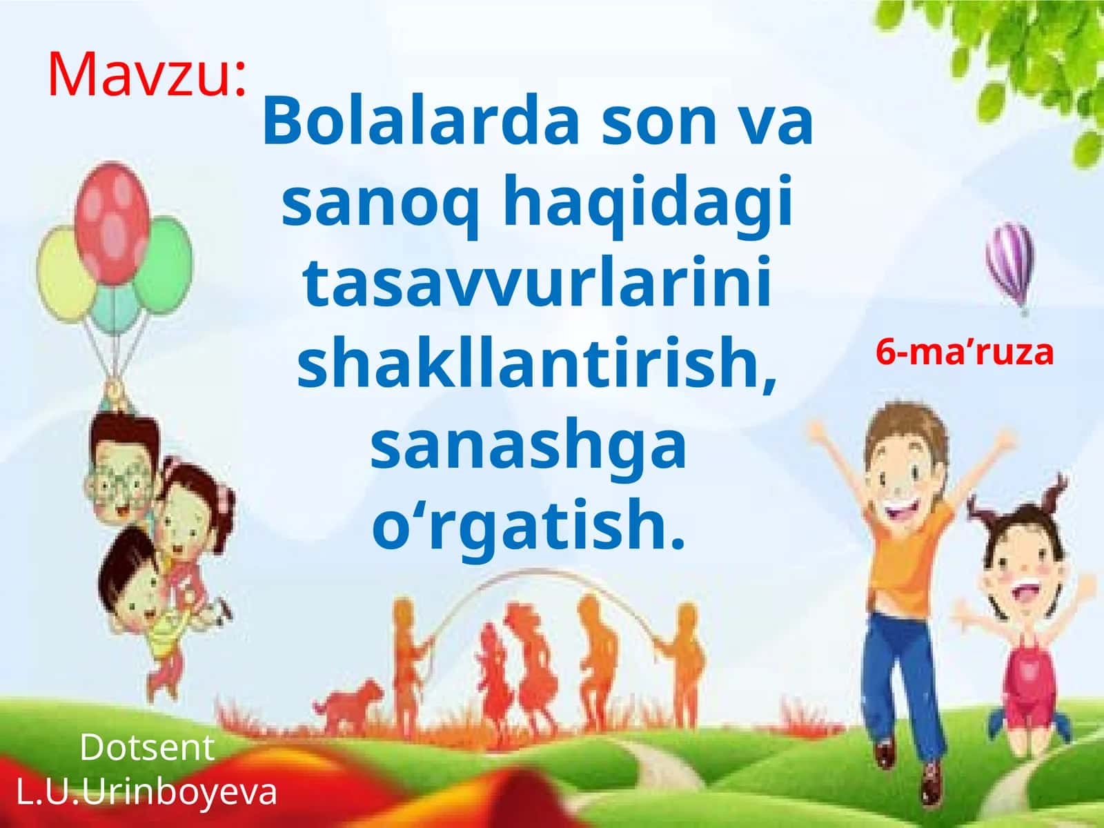 Bolalarda son va sanoq haqidagi tasavvurlarini shakllantirish, sanashga o‘rgatish 1