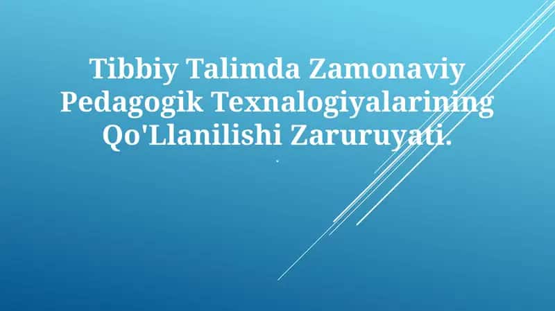 Zamonaviy Pedagogik Texnalogiyalar 1