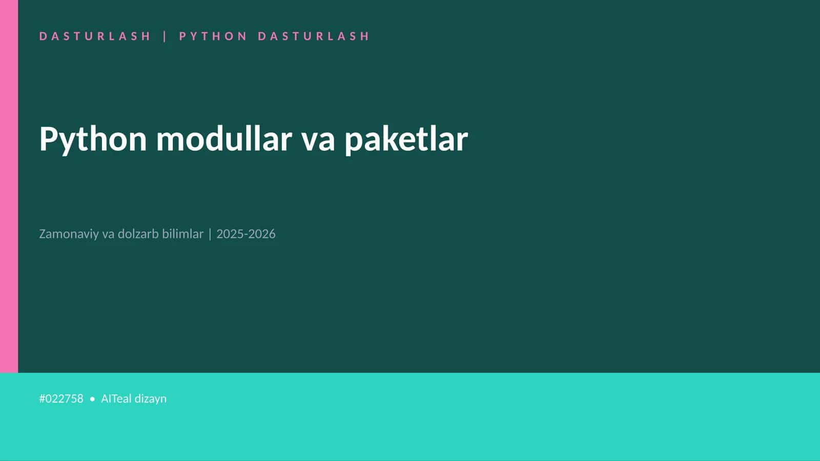 DASTURLASH | PYTHON DASTURLASH 1