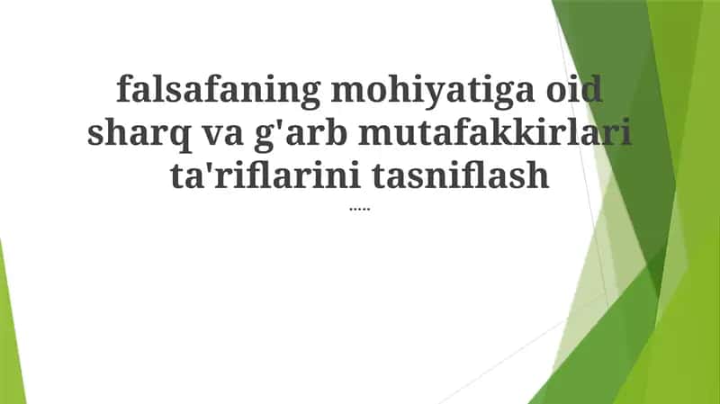 Sharq Falsafiy Qarashlari 1