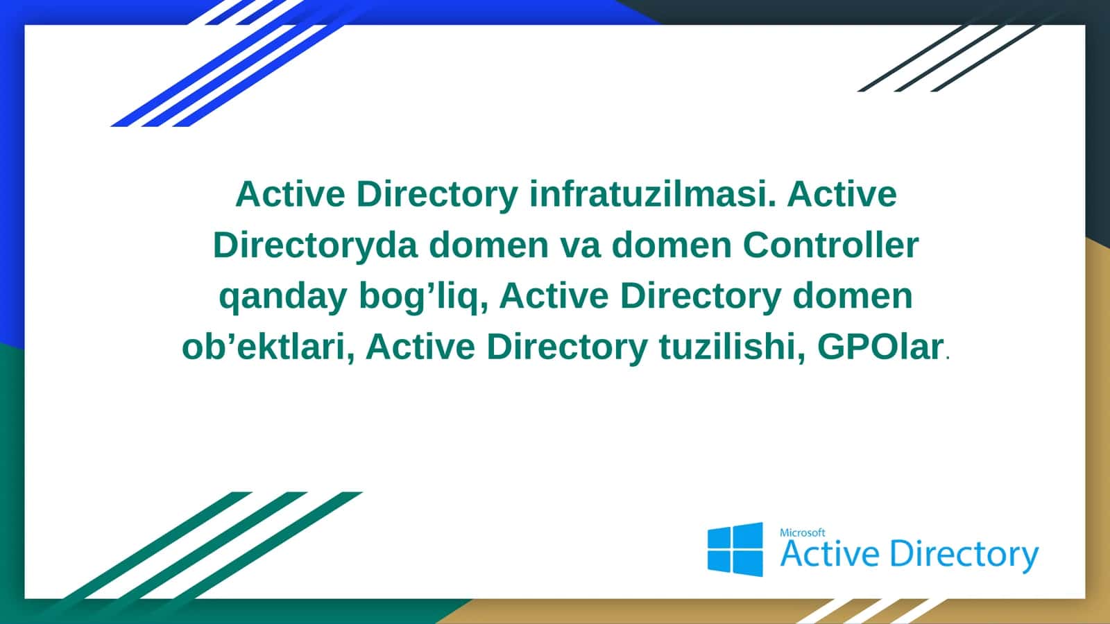 Active Directory infratuzilmasi 1