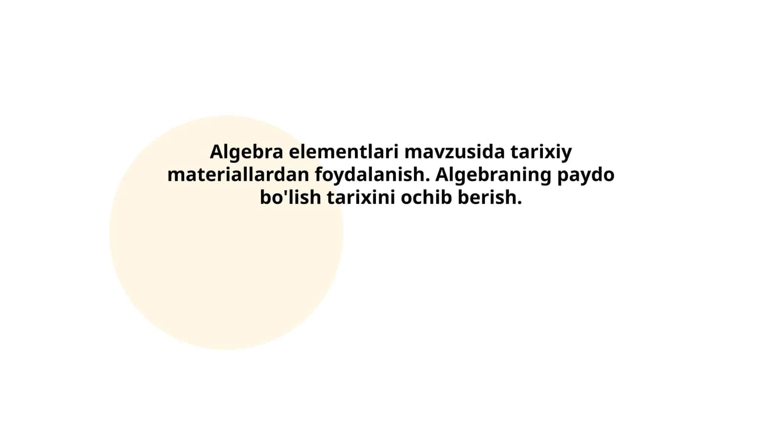 Algebra elementlari mavzusida tarixiy materiallardan foydalanish 1