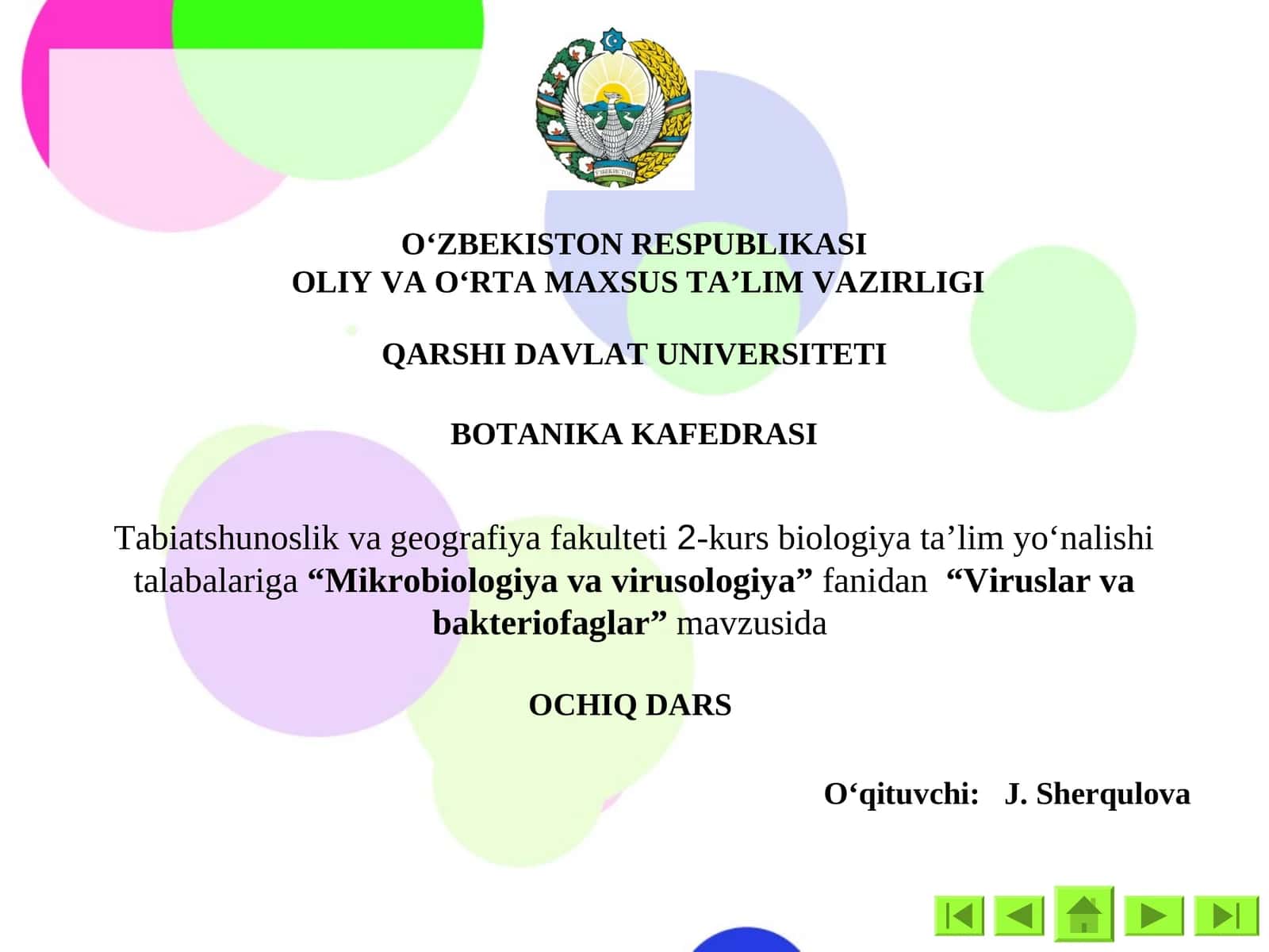 Viruslar va Bakteriofaglar 1
