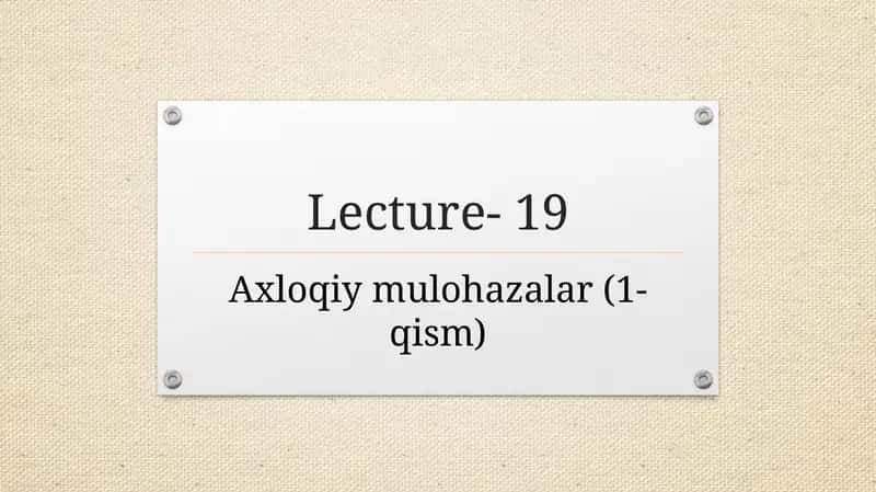 Axloqiymulohazalar(1-qism) 1