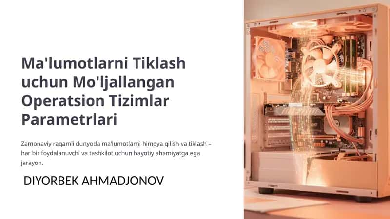 Ma'lumotlarni Tiklash uchun Mo'ljallangan Operatsion Tizimlar Parametrlari 1