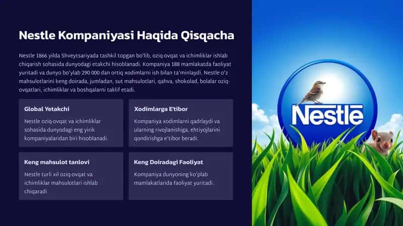 nestle (savdoni tashkillashtrsh texnalogiyasi fanidan ) 1
