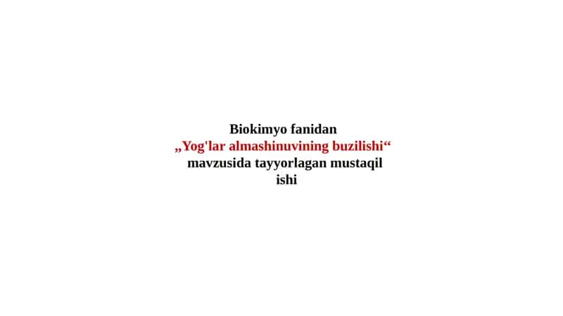 Yog'lar almashinuvining buzilishi 1