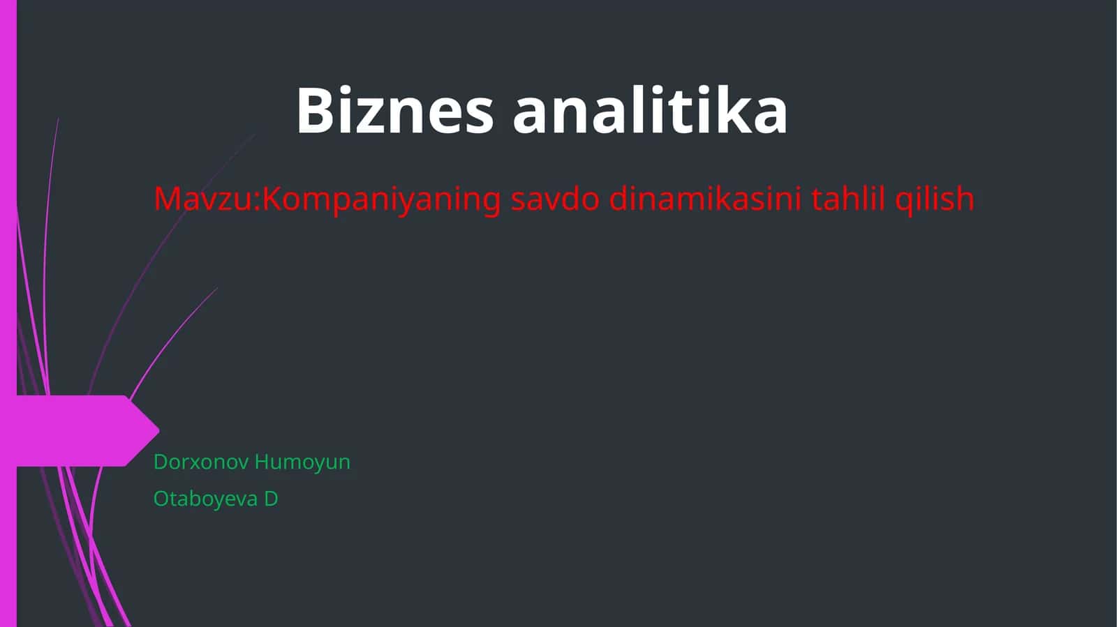 Biznes analitika 1