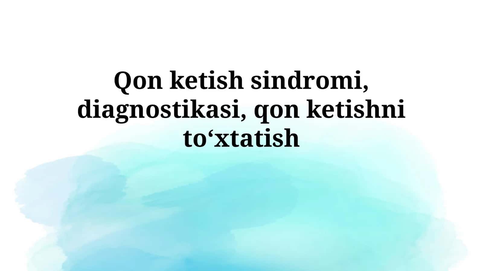 Gemorragik sindrom: ta'rif va tasnif 1