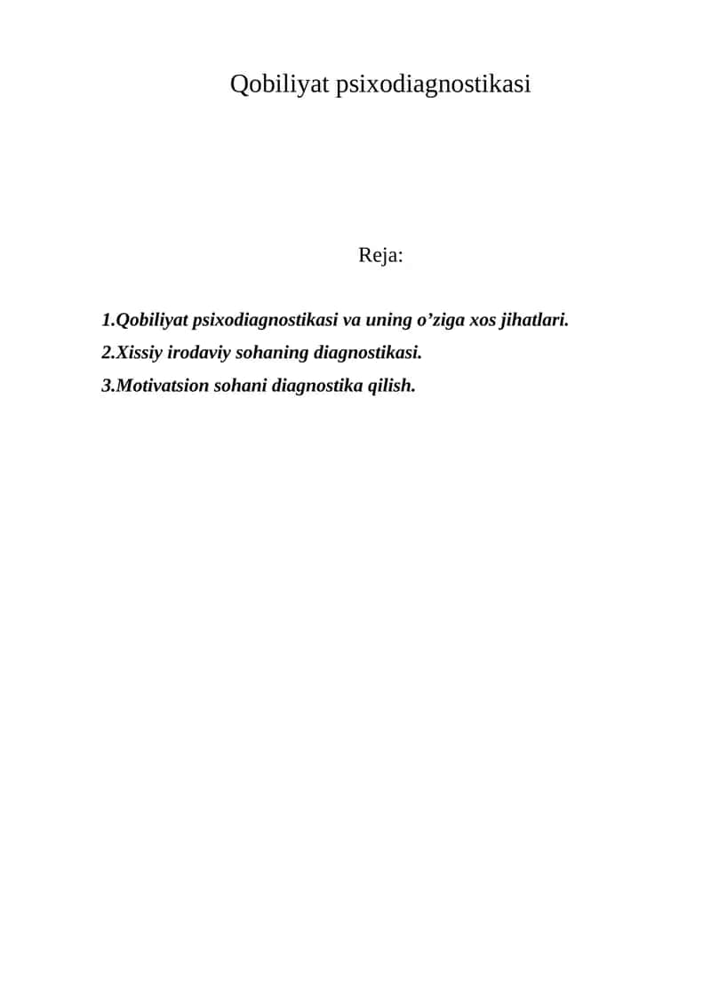 Qobiliyat psixodiagnostikasi 1