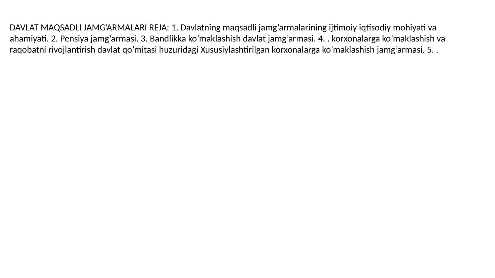 Davlat Maqsadli Jamg'armalari 1