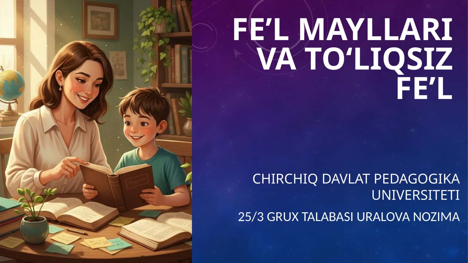 FE’L MAYLLARI VA TO‘LIQSIZ FE’L 1