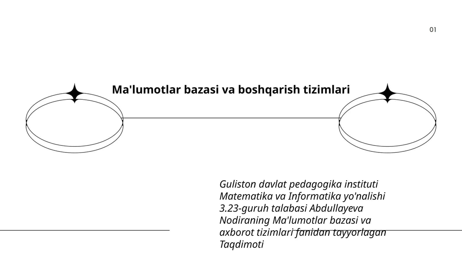 Ma'lumotlar bazasi va axborot tizimlari 1