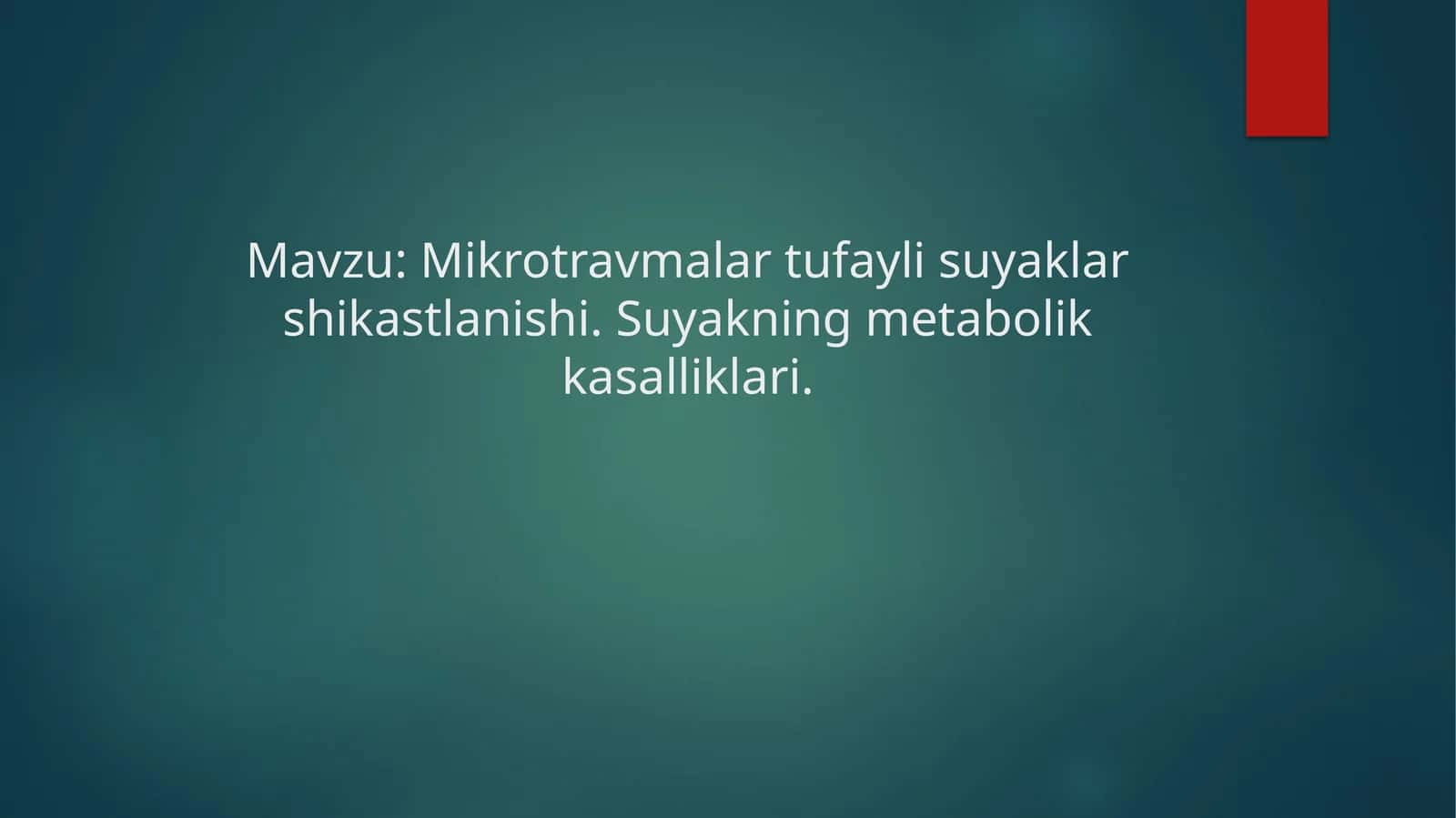 Mikrotravmalar va Suyak Shikastlanishi 1