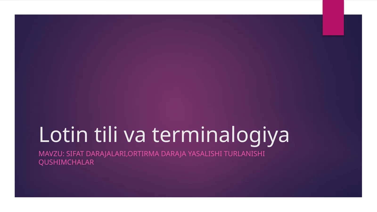 Sifat darajalari 1