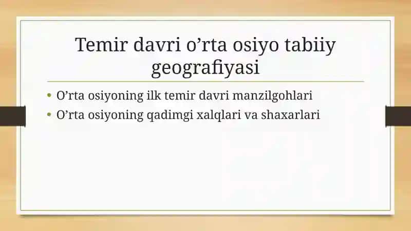 Temirdavri o'rta osiyotabiiy geografiyasi