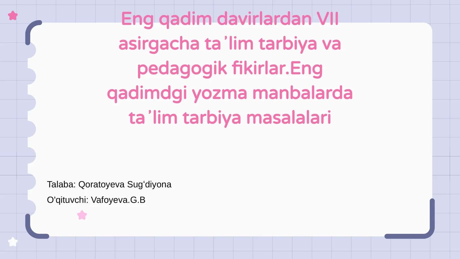 Ta'lim va tarbiya asoslari 1
