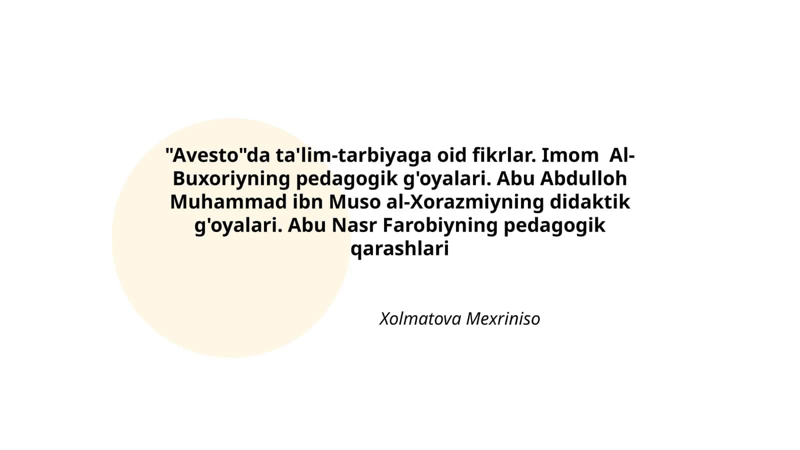 Ta'lim-tarbiyaga oid fikrlar 1
