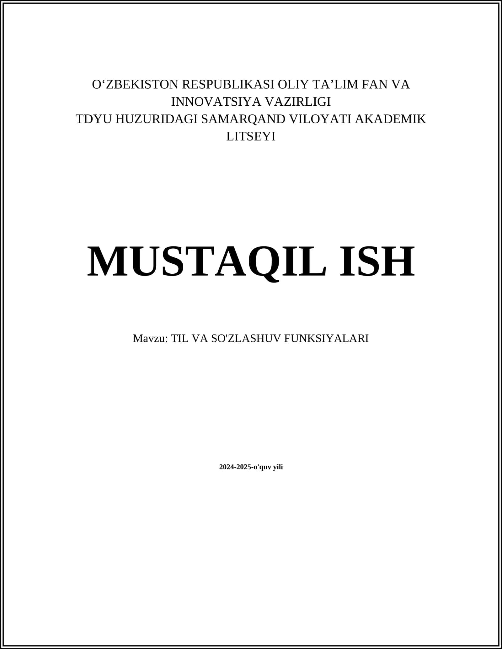 TIL VA SO'ZLASHUV FUNKSIYALARI 1