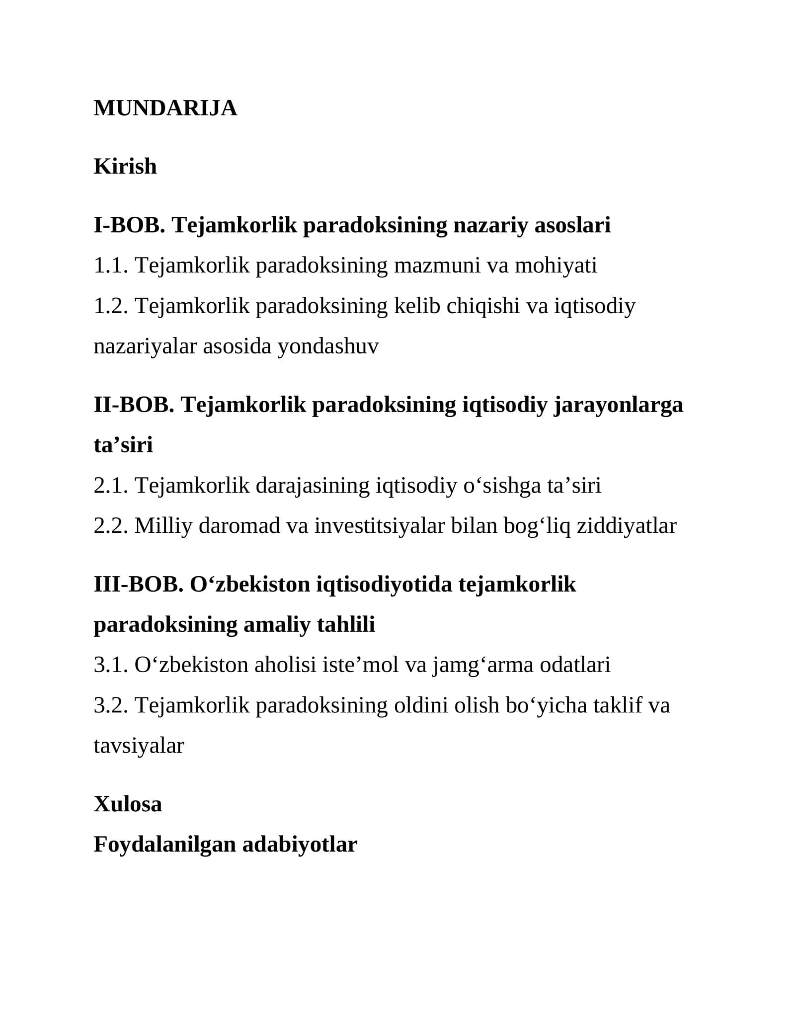 Tejamkorlik paradoksi 1