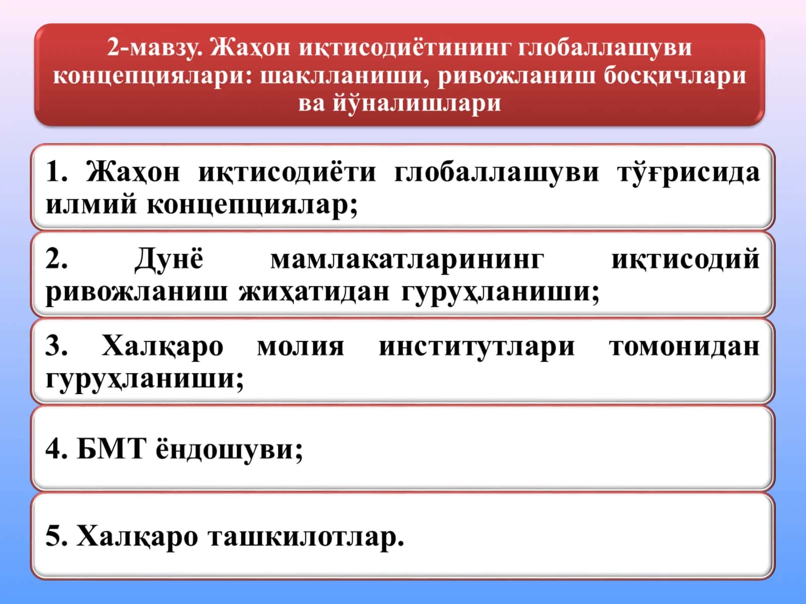 Жаҳон иқтисодиёти ва халқаро иқтисодий муносабатлар 1