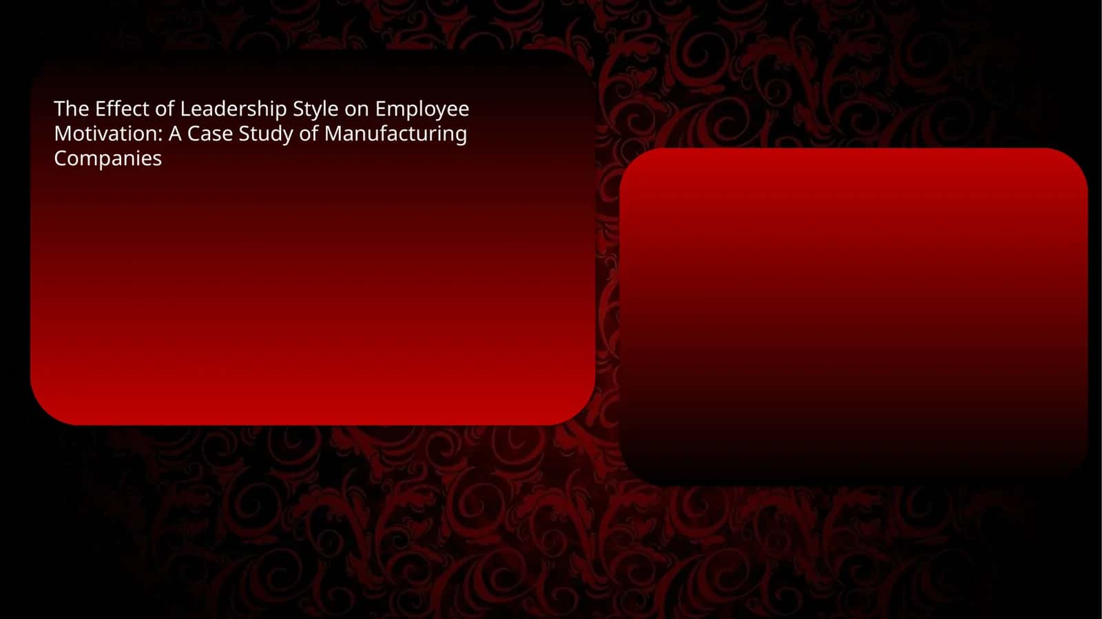 The Effect of Leadership Style on Employee Motivation: A Case Study of Manufacturing Companies 1