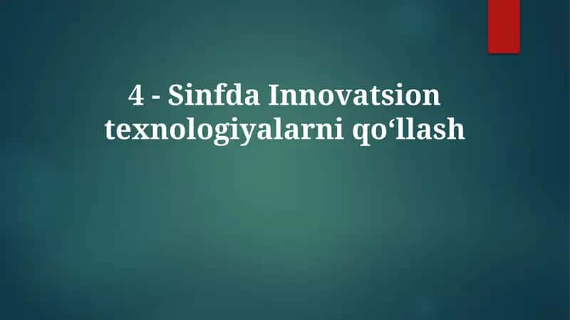 Innovatsion texnologiyalar 1