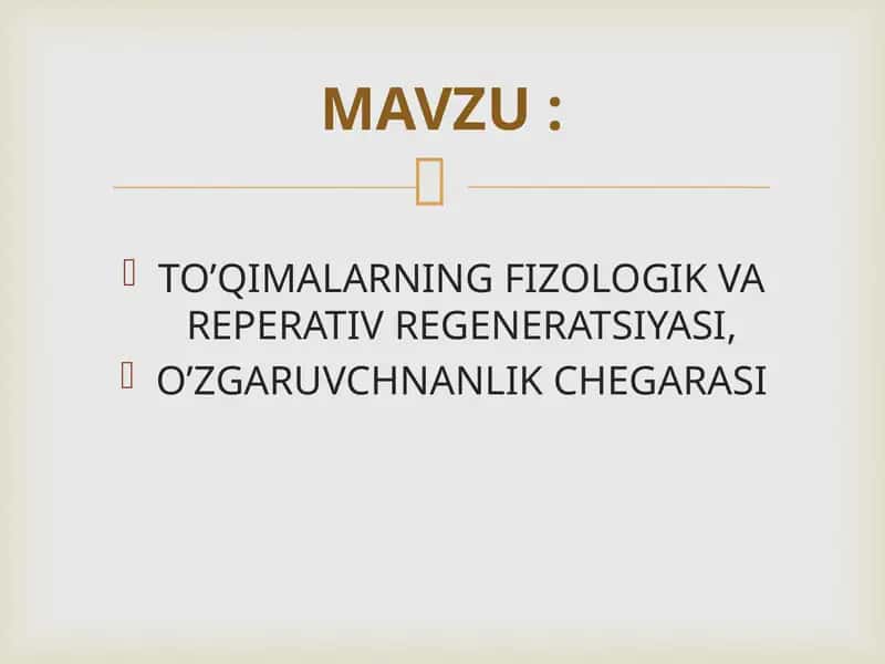 Fizologik regeneratsiya 1