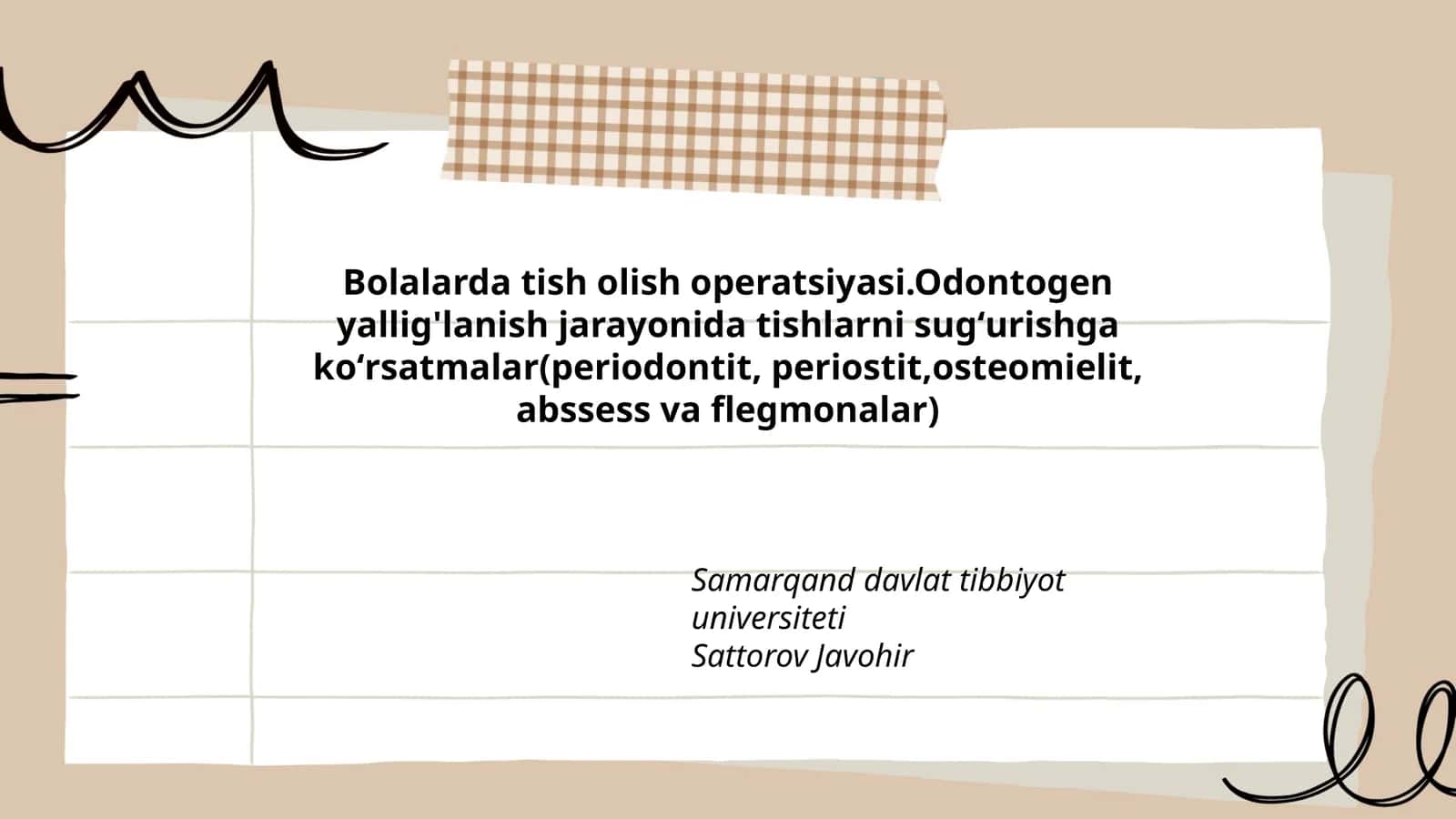 Bolalarda tish olish operatsiyasi 1