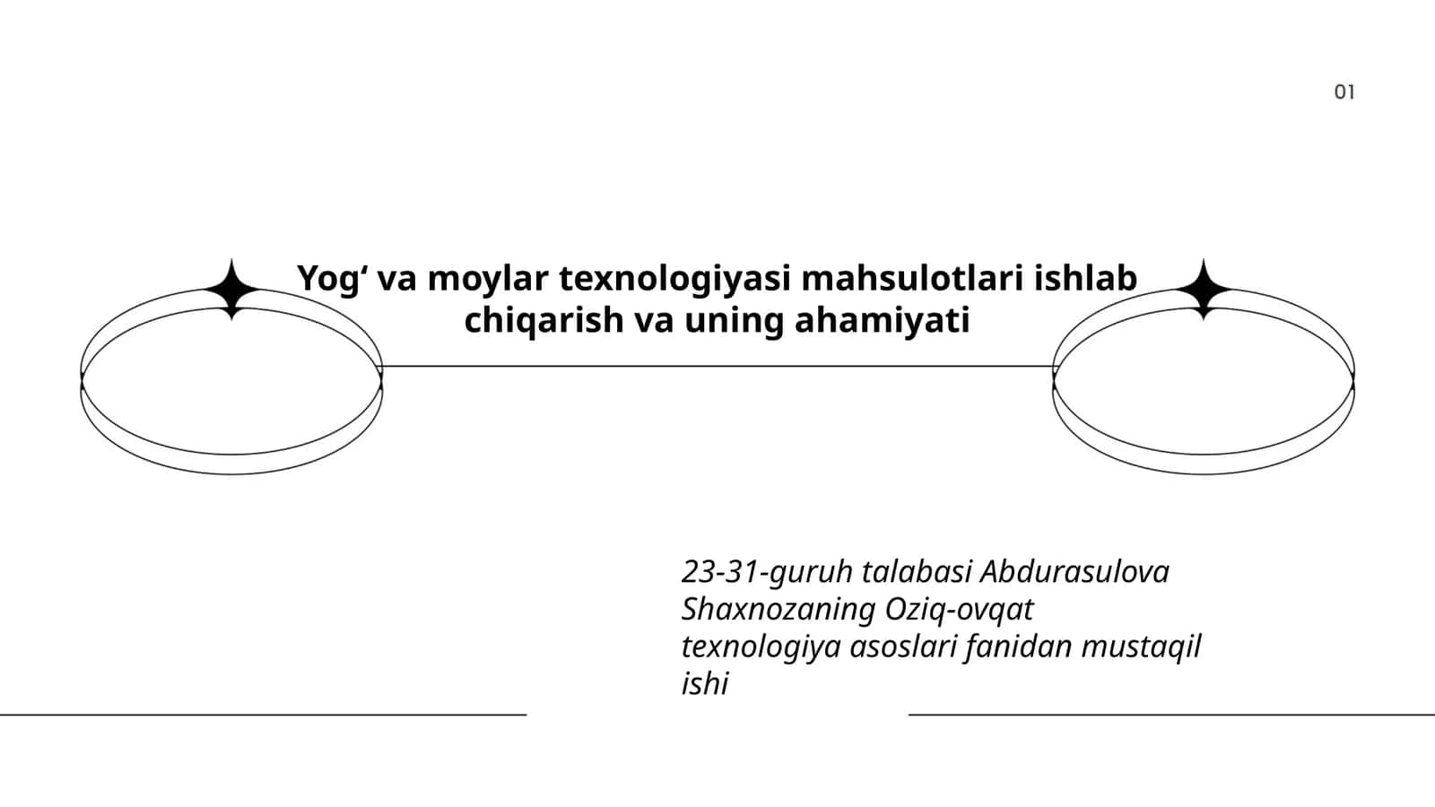 Oziq-ovqat texnologiya asoslari fanidan mustaqil ish 1