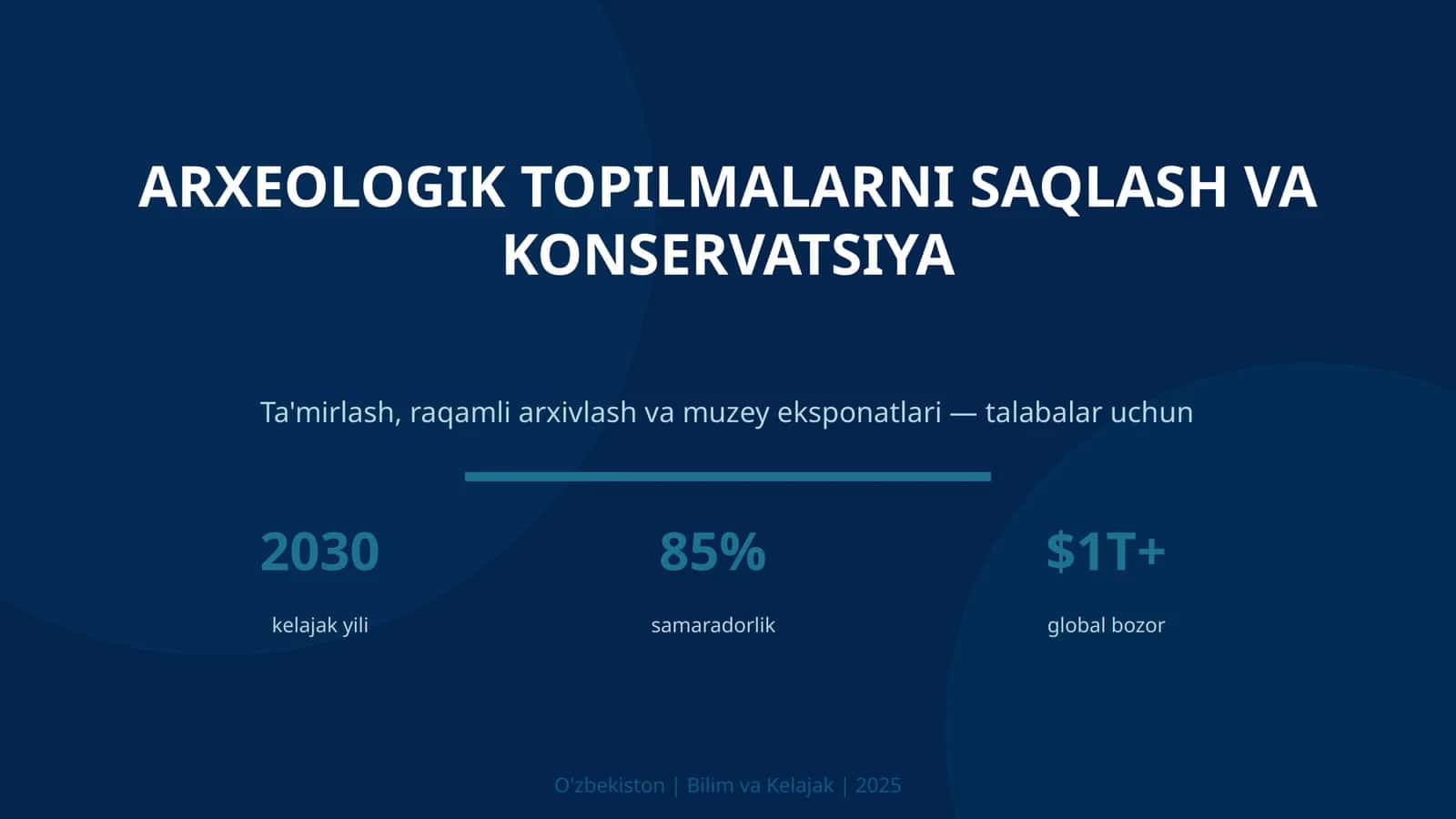 Arxеologik topilmalarni saqlash va konservatsiya 1